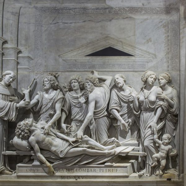 Cappella dell'Arca del Santo, T. Lombardo, Miracolo del cuore dell'avaro